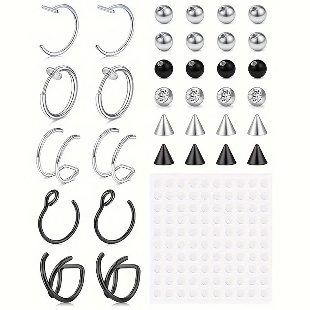 Body Jewelry Nose Studs - Fake Piercings Fake Lip Ring Fake