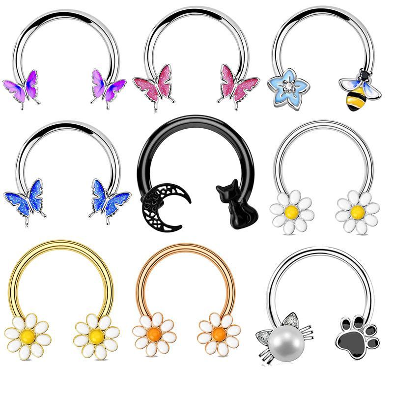 Body Jewelry Nose Studs - 16G Septum Ring Daith Piercing Jewelry