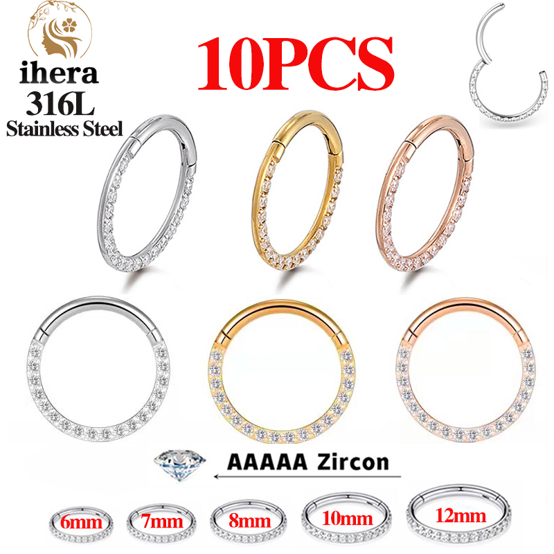 Body Jewelry Nose Studs - 1/10PCS Stainless Steel Nose Rings Septum