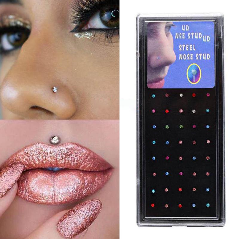 Si 60Pcs New Straight Nose Stu - огляд і ціна Body Jewelry Nose Studs