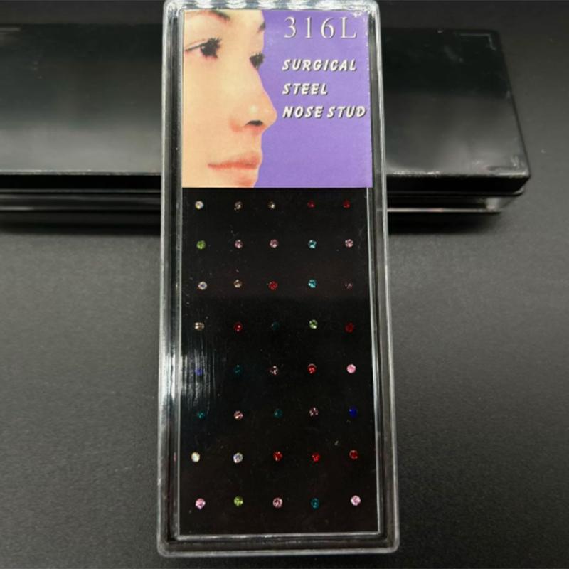 Si 60Pcs New Straight Nose Stu - огляд і ціна Body Jewelry Nose Studs