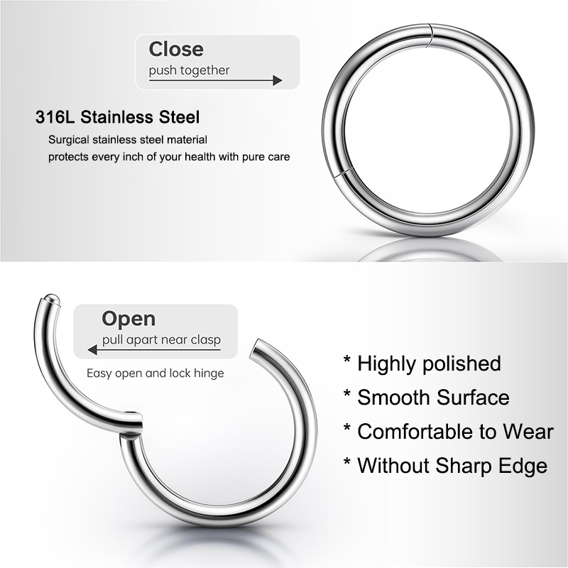 16G 316L Surgical Steel Hinged - огляд і ціна Body Jewelry Nose Studs
