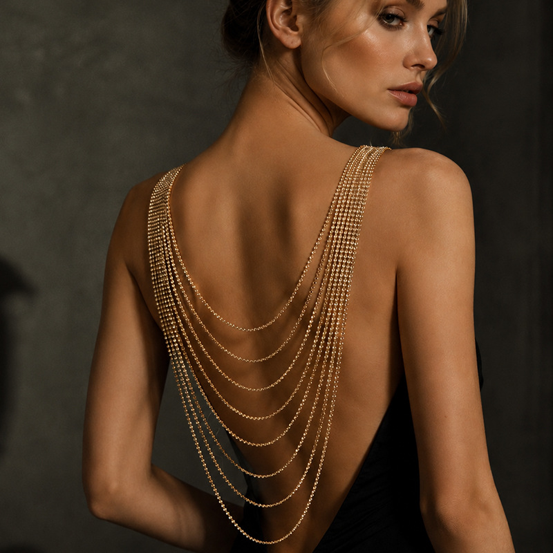 Rhinestone Back Chain Crystal  - огляд і ціна Body Jewelry For Backless Dress