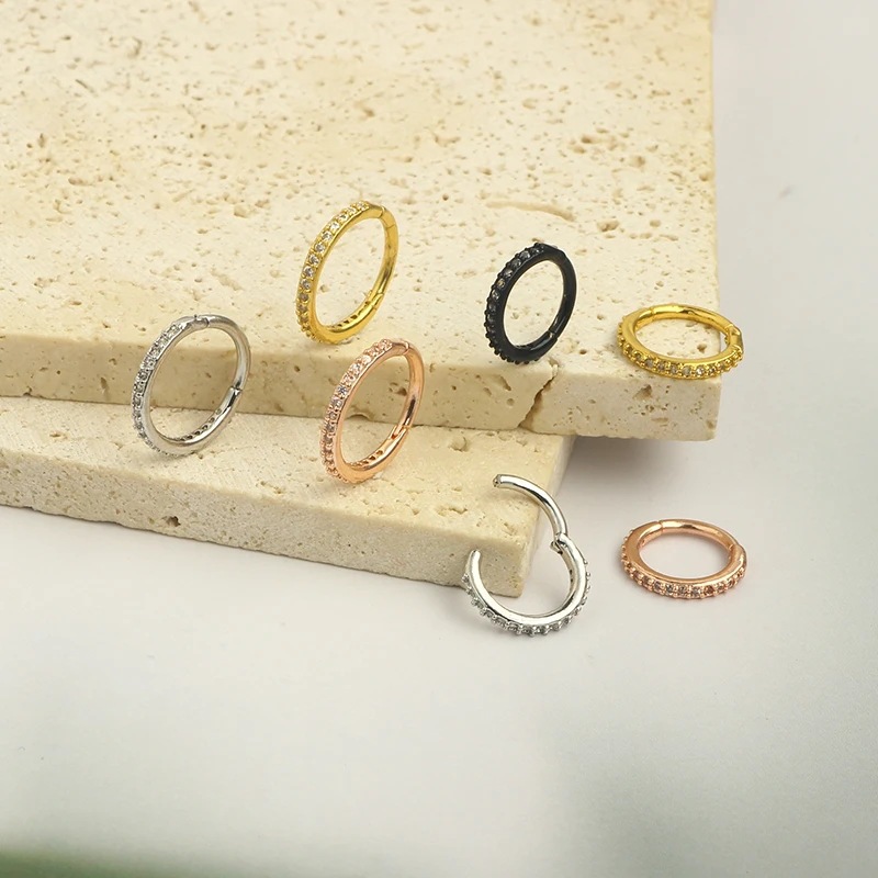 16G Clear CZ Nose Ring Hoop 31 - огляд і ціна Body Jewelry Nose Studs