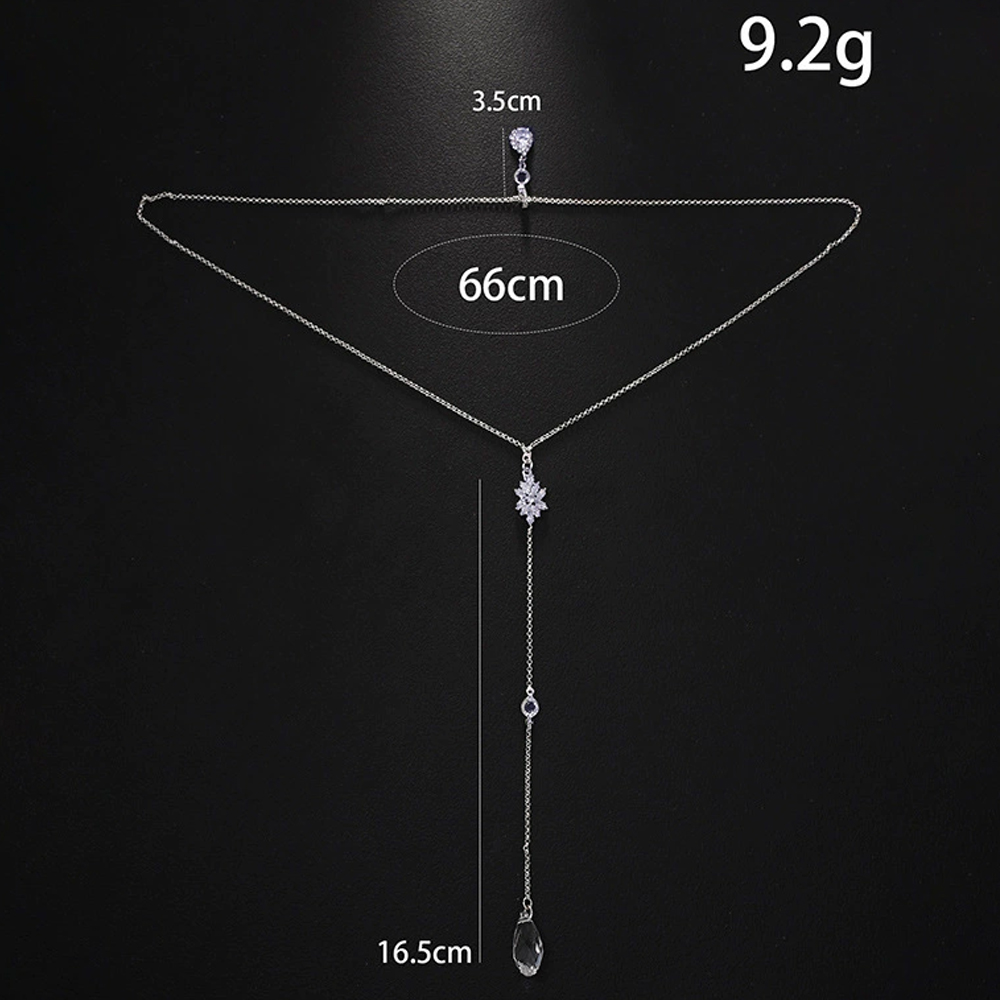Luxury Zircon Water Drop Back  - огляд і ціна Body Jewelry For Backless Dress