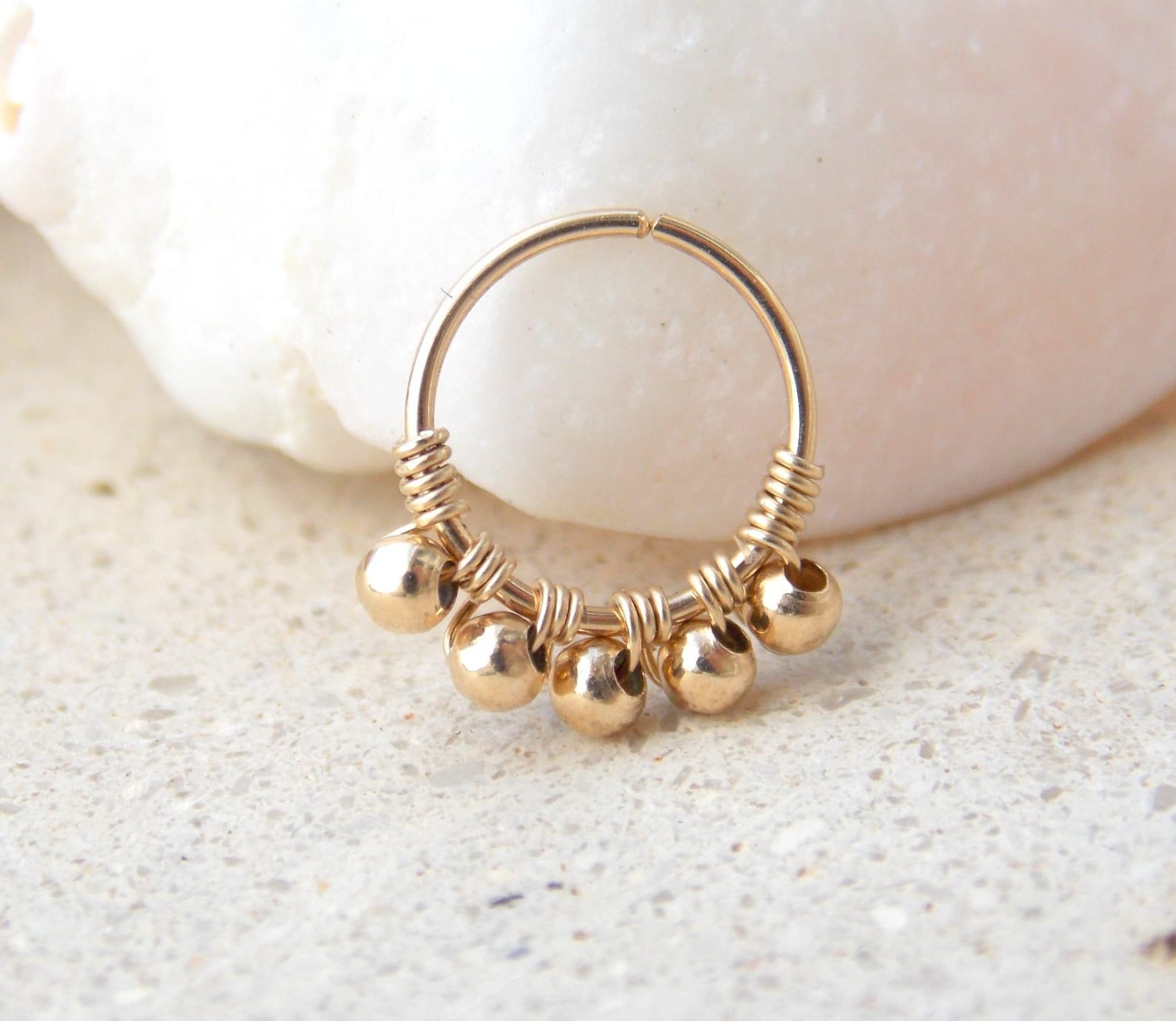 14K Gold Filled Beaded Nose Ri - огляд і ціна Body Jewelry Hangers