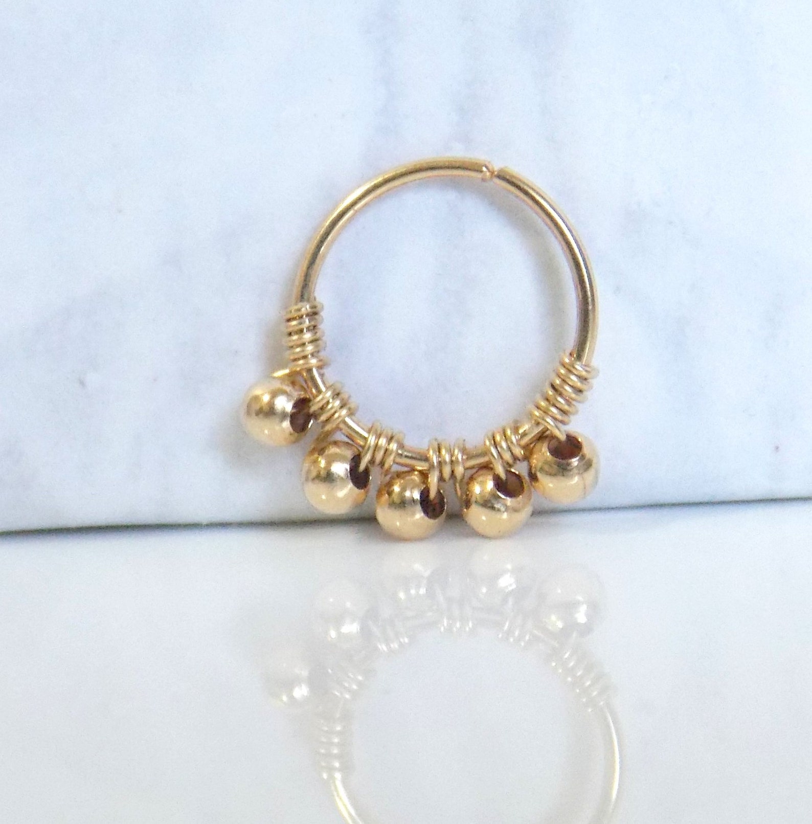 14K Gold Filled Beaded Nose Ri - огляд і ціна Body Jewelry Hangers