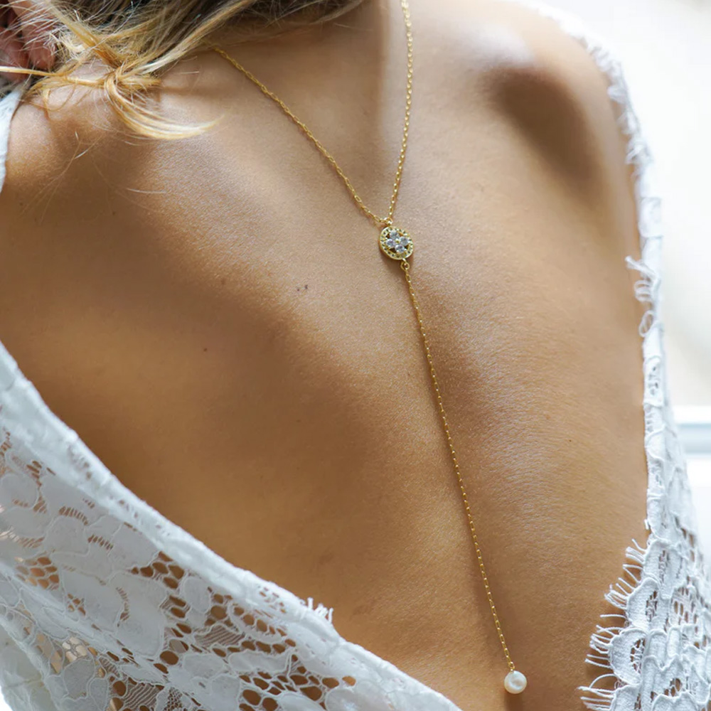 Stonefans Simple Pearl Back Ch - огляд і ціна Body Jewelry For Backless Dress