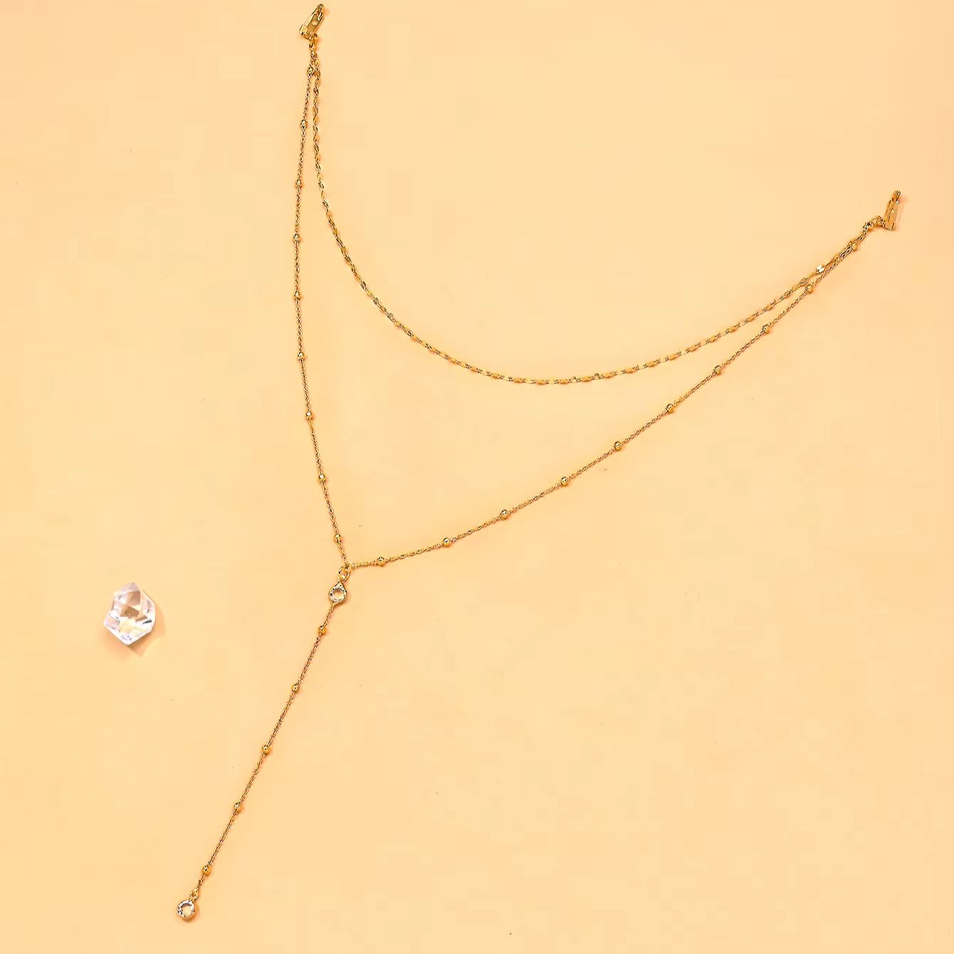 Delicate Gold Plated CZ Beaded - огляд і ціна Body Jewelry For Backless Dress
