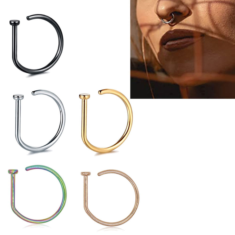 1PC Woman Man Fake Nose Rings  - огляд і ціна Body Jewelry Nose Studs