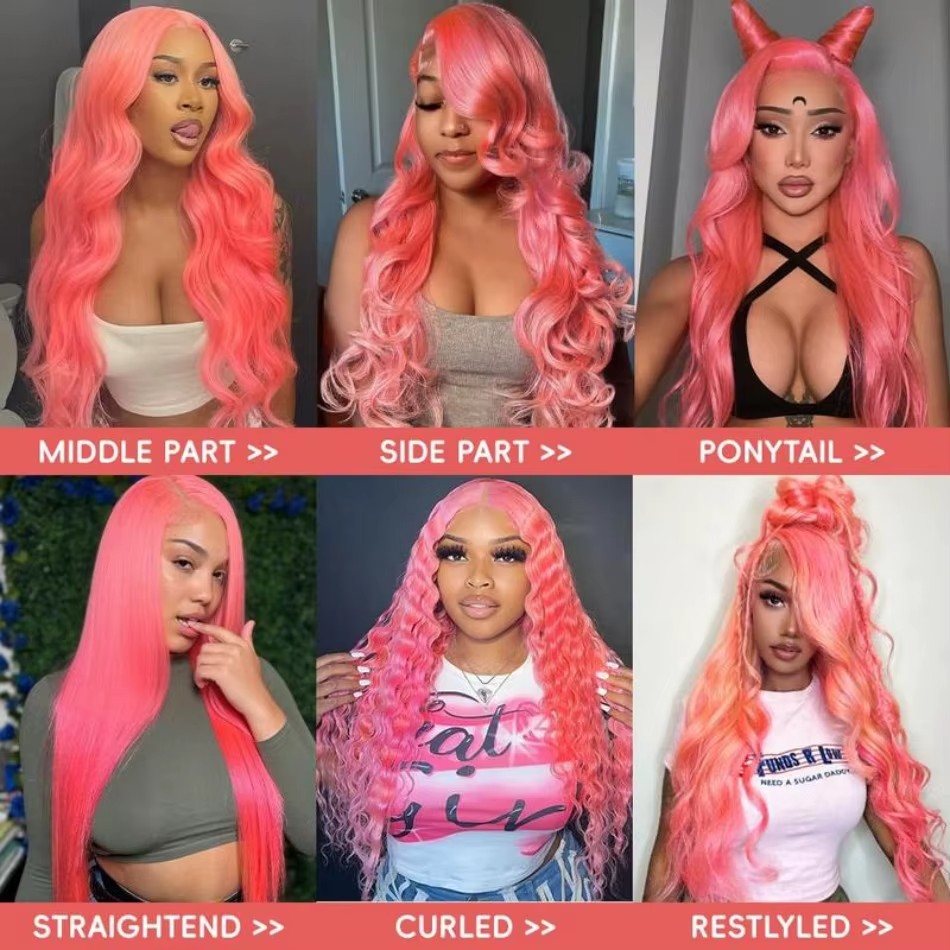 Pink Human Hair Wig Body Wave  - огляд і ціна Body Jewelry Underwear