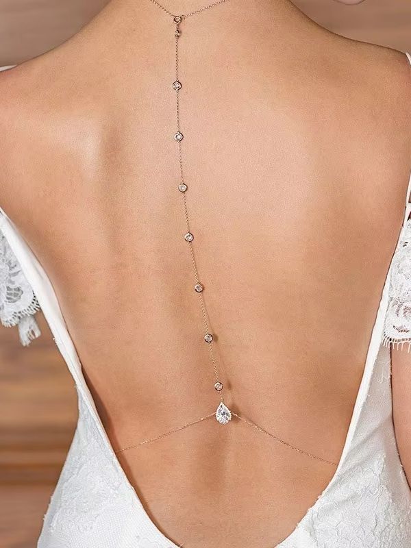 Gold Silver Teardrop Crystal B - огляд і ціна Body Jewelry For Backless Dress