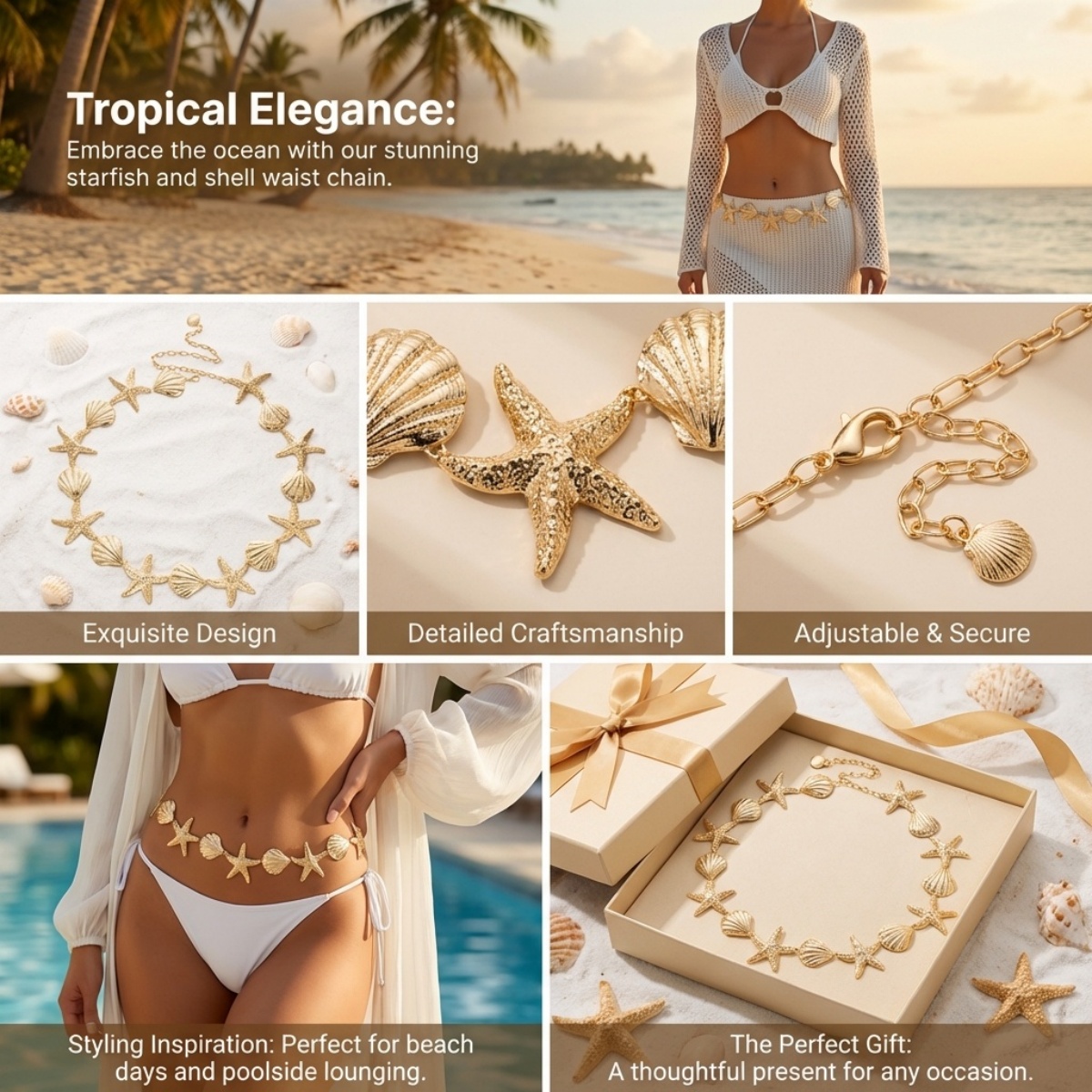Summer Beach Metal Starfish Sh - огляд і ціна Body Jewelry Men