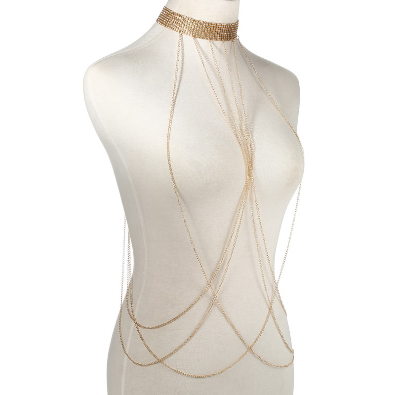 Gold Color Body Chain Women  R - огляд і ціна Body Jewelry Harness