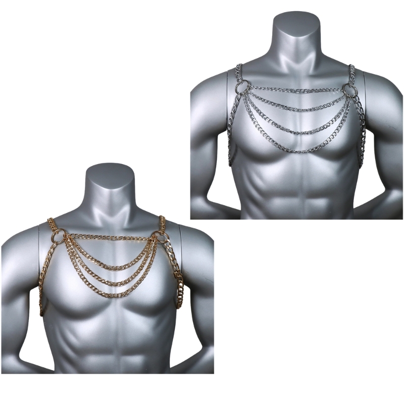 Men's Sexy Metal Body Chest Ch - огляд і ціна Body Jewelry Harness