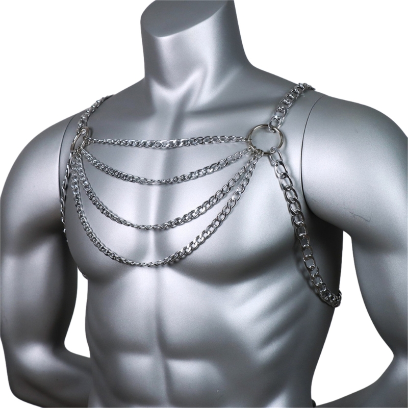 Men's Sexy Metal Body Chest Ch - огляд і ціна Body Jewelry Harness