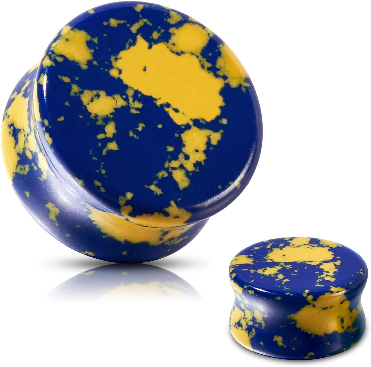 Stone Ear Gauges Plugs Saddle  - огляд і ціна Yellow Body Jewelry