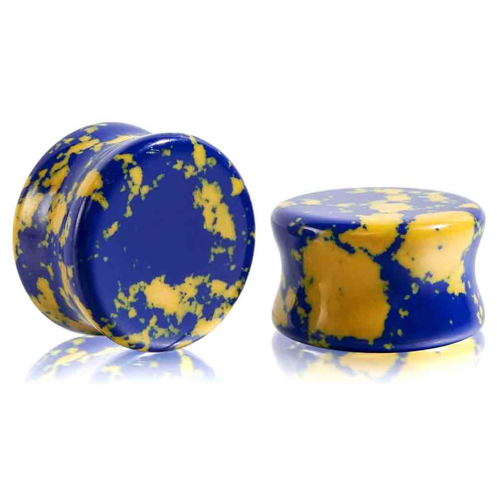 Stone Ear Gauges Plugs Saddle  - огляд і ціна Yellow Body Jewelry