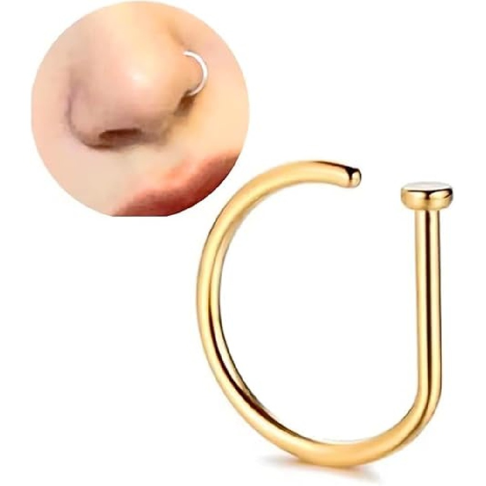 4 Pack Non Piercing D-Shaped N - огляд і ціна Body Jewelry Nose Studs