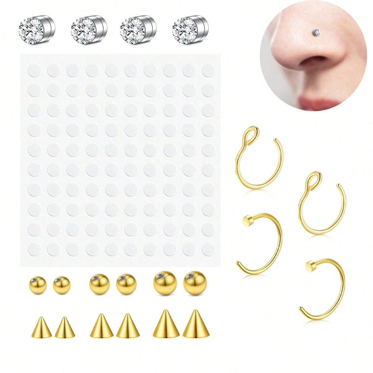Fake Nose Rings Fake Septum Fo - огляд і ціна Body Jewelry Nose Studs