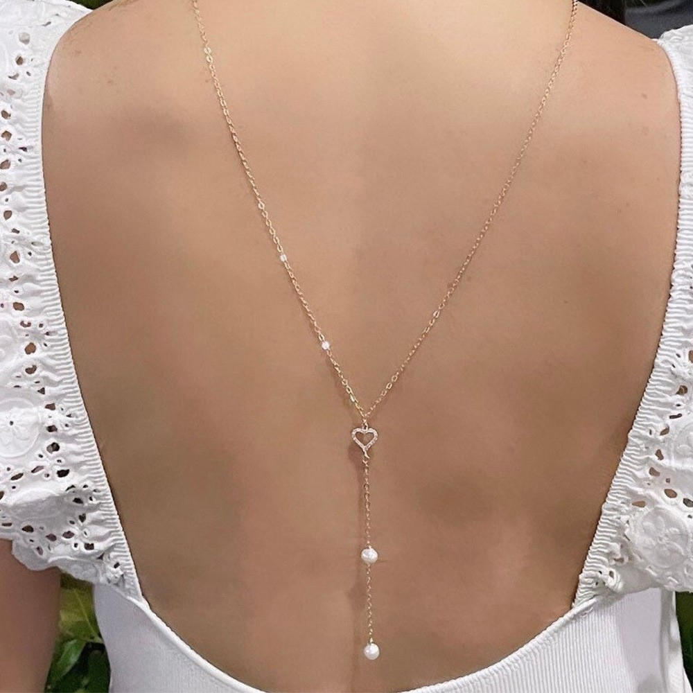 Hollow Heart Bridal Back Chain - огляд і ціна Body Jewelry For Backless Dress
