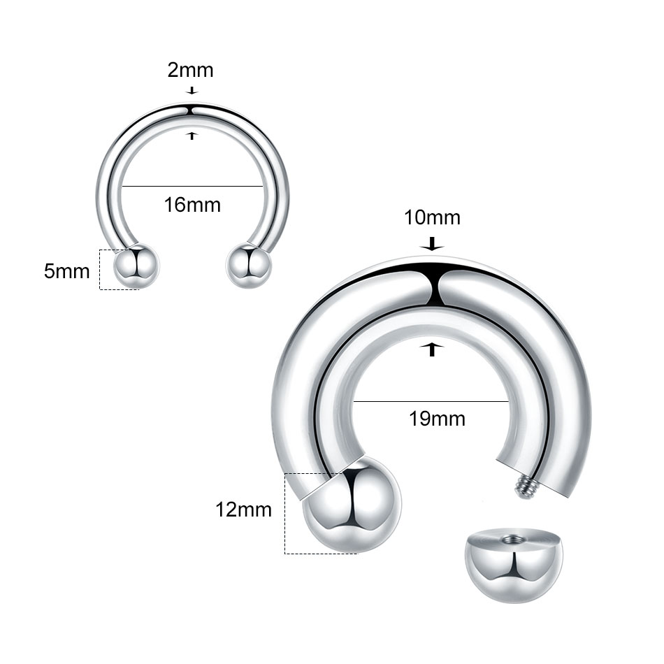 1PC 18G-00G Large Gauge Stainl - огляд і ціна Body Jewelry Hangers