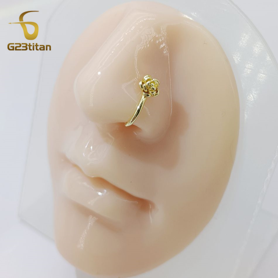 1pc Crystal Copper Rose Nose C - огляд і ціна Body Jewelry Nose Studs